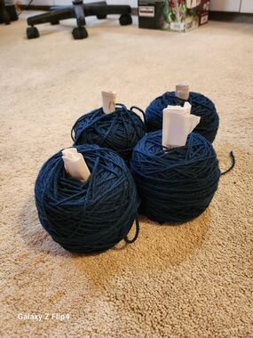 Deep Navy Blue Yarn Balls - Home Accents
